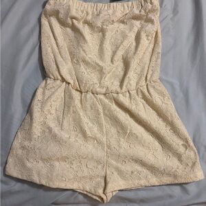 Cream Lace Romper